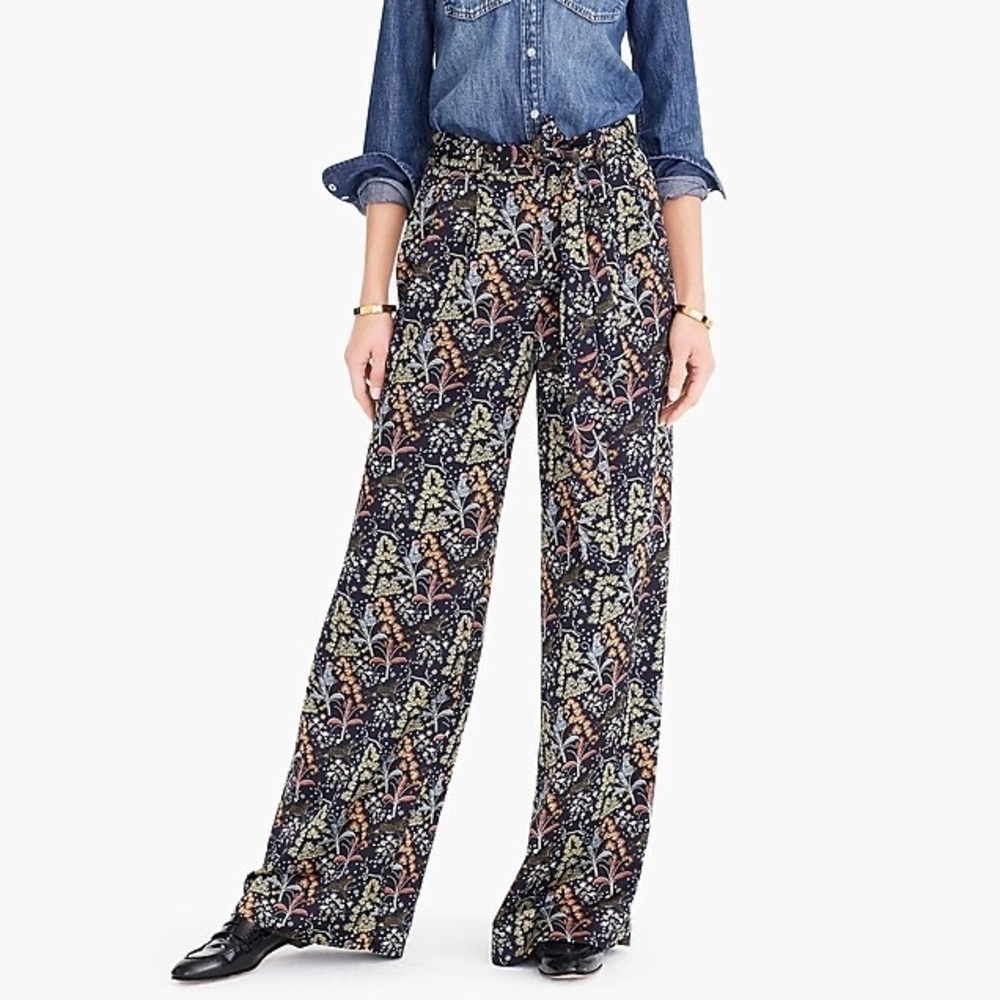 Point Sur Crepe Paper Bag Pant in Jungle Print